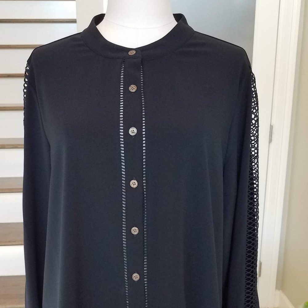 NWT Navy Blue Button-Down Top